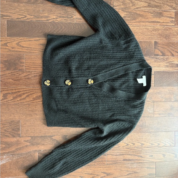 H&M Sweaters - H&M Black Ribbed Cardigan with tortoiseshell Buttons
